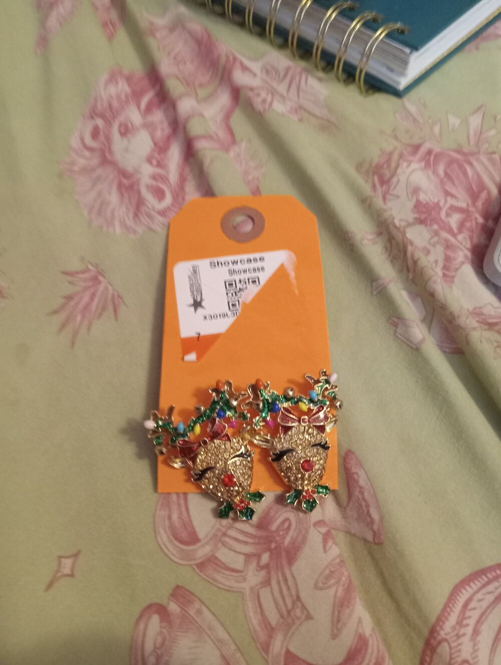 NWOT Women's Sugarfix Gold Bling Christmas Reindeer Rudolph Earrings